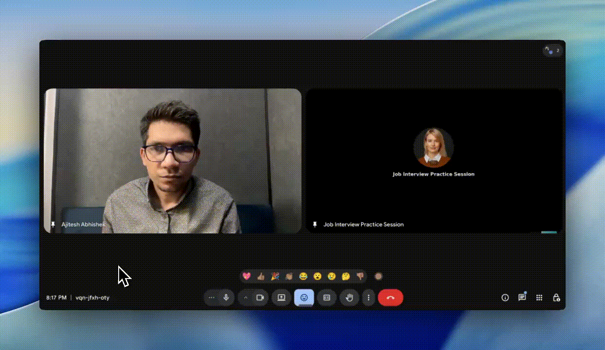 Leadership practice sessions in Google Meet